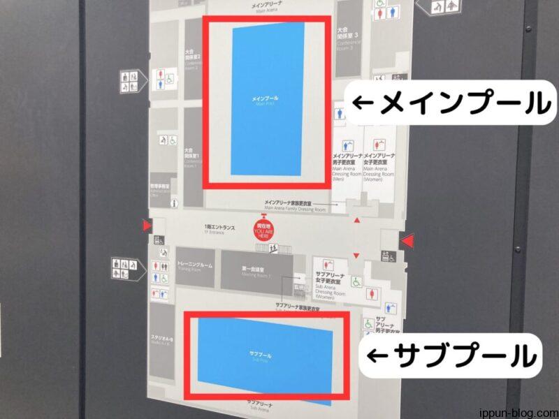 メインプールとサブプールを示す地図