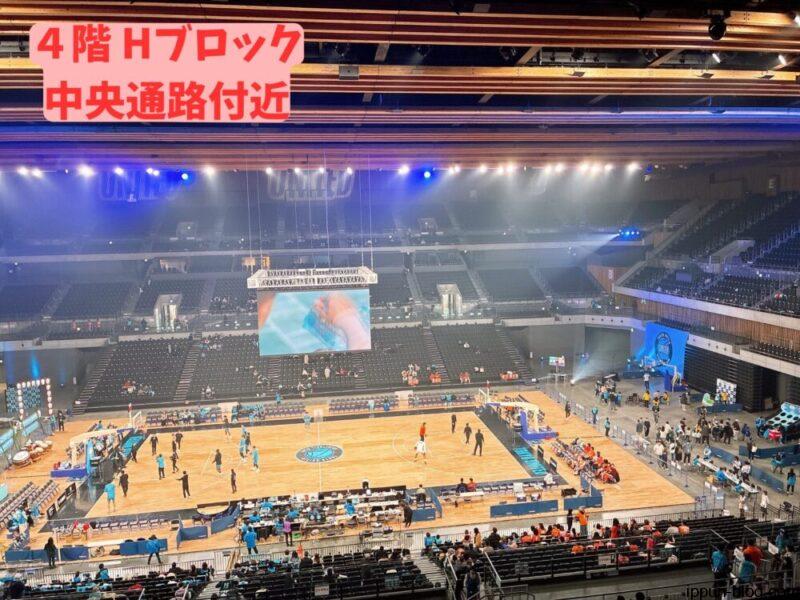 4階Hブロック中央通路付近からの見え方